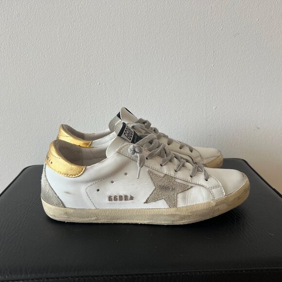 Women's Golden Goose Super-Star with Gold Heel Tab and Stud Lettering - Size 40 - Picture 2 of 16